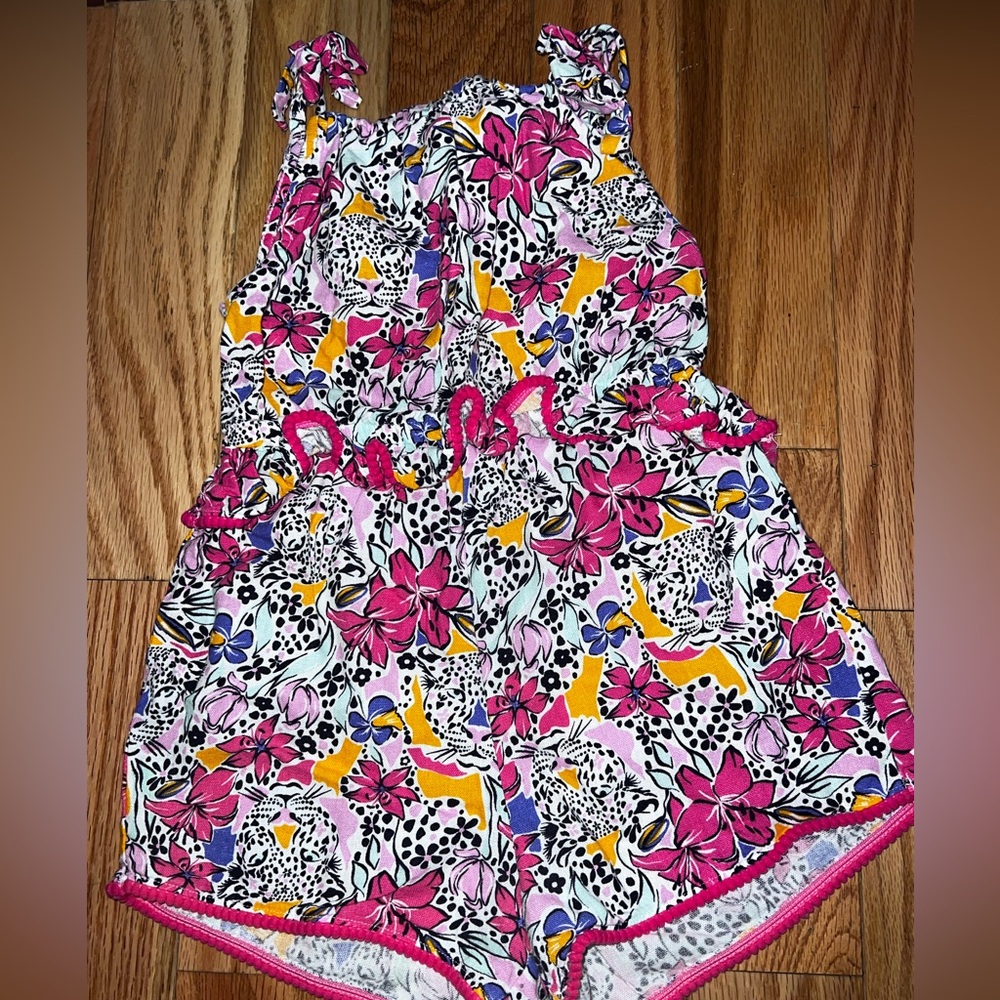 Litte Girls Floral Romper size 6x